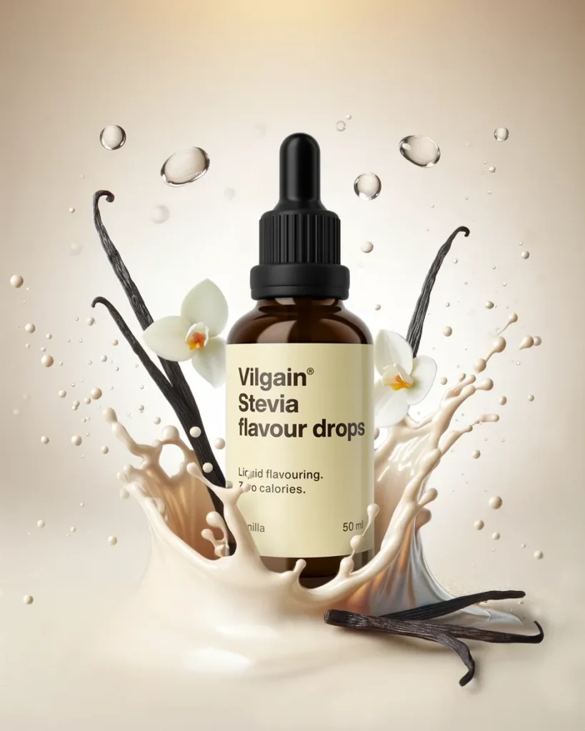 Stevia Drops – Vanilla Flavor Drops | Vilgain | 50ml | Clinical-Grade Longevity Protocol, FUNCTIONAL FOOD & Zero Sauces & Flavor Drops supplement.
