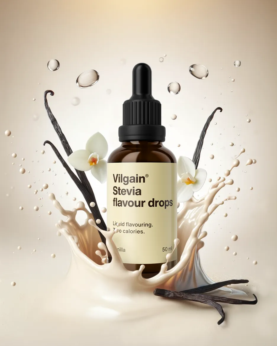 Stevia Drops – Vanilla Flavor Drops | Vilgain | 50ml - Science-Backed Performance Stevia Drops – Vanilla Flavor Drops | Vilgain | 50ml | Clinical-Grade Longevity Protocol, FUNCTIONAL FOOD & Zero Sauces & Flavor Drops supplement.