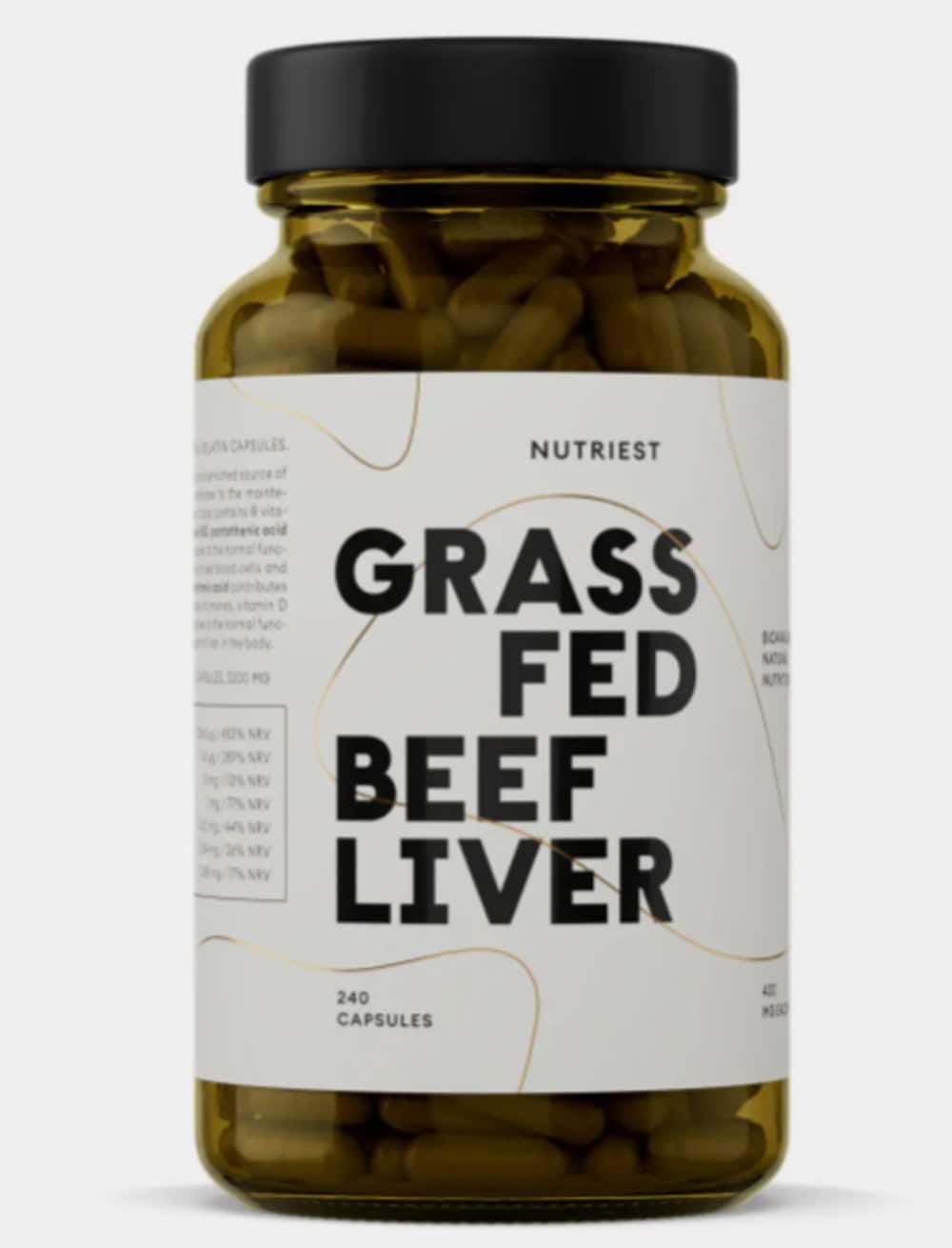 Grass-Fed Beef Liver – Premium Freeze-Dried Capsules | Nutriest | 240 Capsules | Clinical-Grade Longevity Protocol, Ancestral Beef Organs & HEALTH supplement.