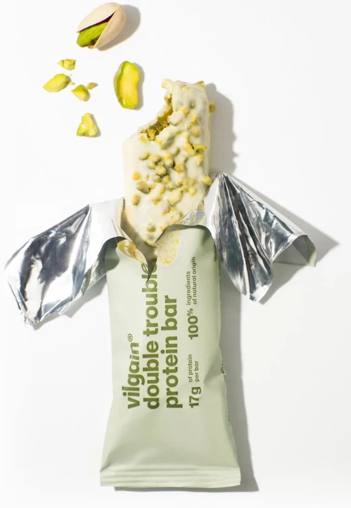 Vilgain Double Trouble Protein Bar – Pistachios | Vilgain | 55g - Science-Backed Performance Vilgain Double Trouble Protein Bar – Pistachios | Vilgain | 55g - product photo 2, FUNCTIONAL FOOD & Protein Snacks & Sweets.