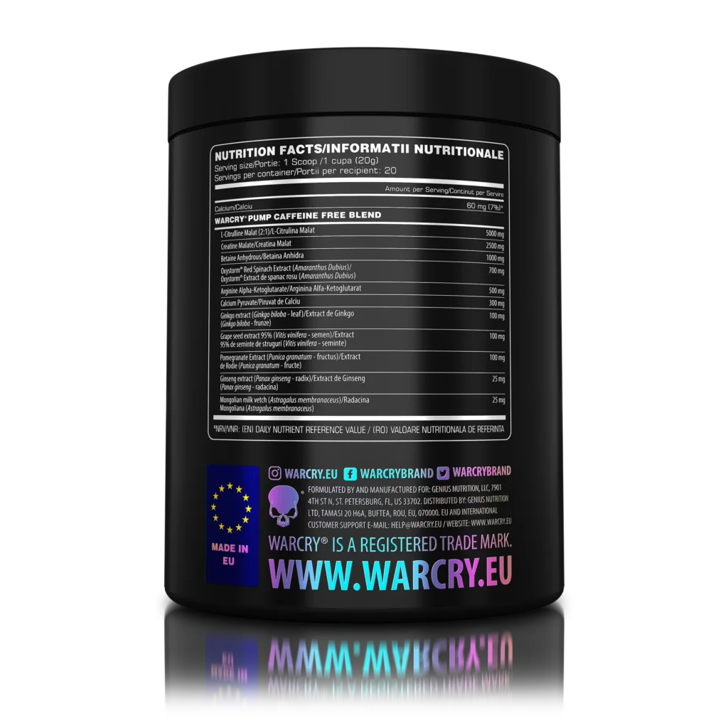 WARCRY Pump – Advanced Non-Stim Pre-Workout | Genius Nutrition | 400g - product photo 1, Pump & Nitric Oxide & SPORT.
