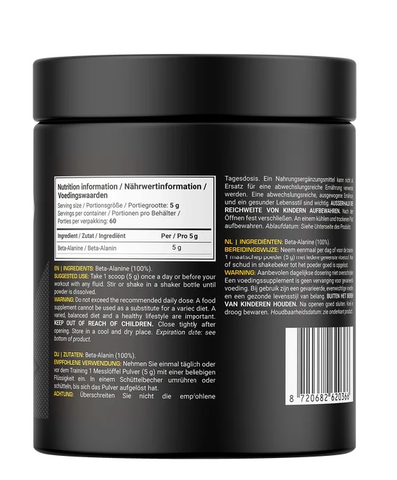 Beta Alanine – Enhanced Muscle Endurance | Dedicated Nutrition | 300g - product photo 1, Amino Acids & SPORT.