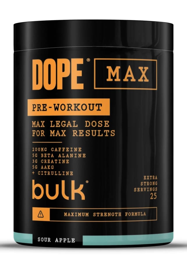 Dope Max Pre-Workout – Caffeine-Enriched Pre-Training Formula | BULK | 563g - Science-Backed Performance Dope Max Pre-Workout – Caffeine-Enriched Pre-Training Formula | BULK | 563g | Clinical-Grade Longevity Protocol, Pre-Workout & Energy & SPORT supplement.