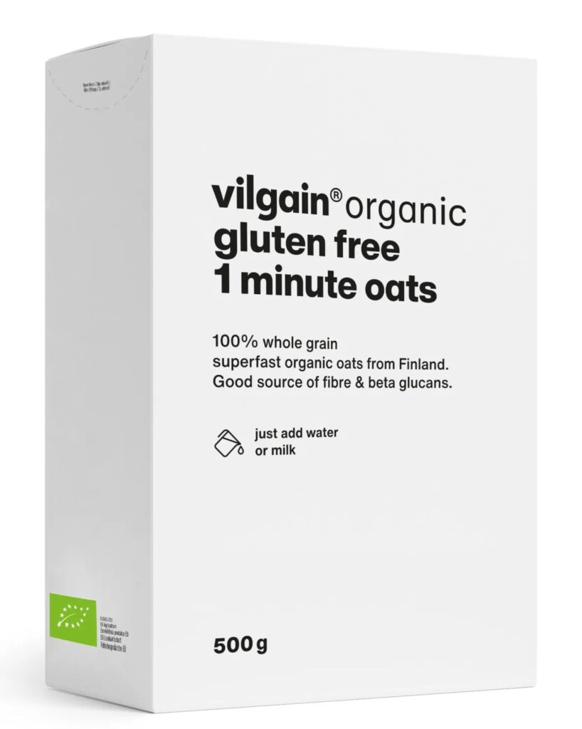1 Minute Oats – Gluten-Free Organic Quick Preparation Oats | Vilgain | 500 g | Clinical-Grade Longevity Protocol, FUNCTIONAL FOOD & Smart Meals & Complete Nutrition supplement.