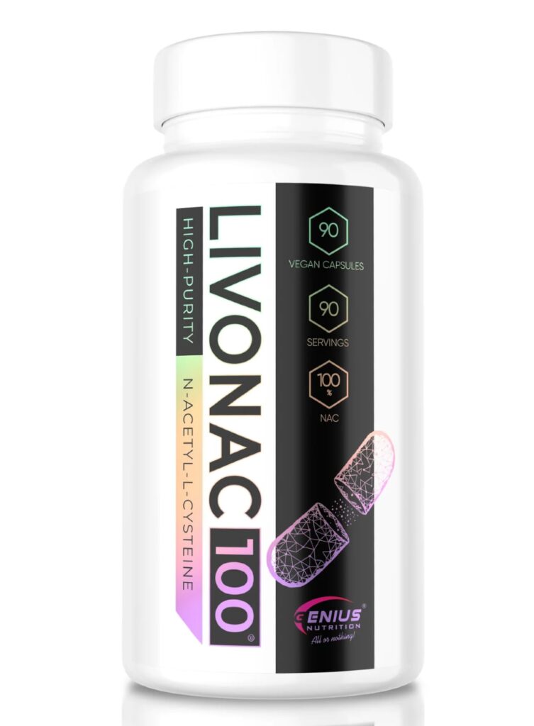 LIVONAC100 – N-Acetyl-L-Cysteine Supplement | Genius Nutrition | 90 Capsules | Clinical-Grade Longevity Protocol, LONGEVITY & NAD+ & Cellular Energy supplement.