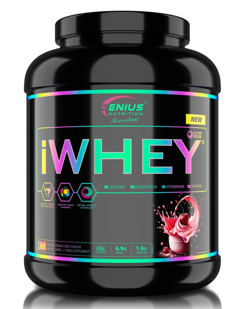 iWhey Protein with Creatine & Vitamins – Cookies and Cream Flavor | Genius Nutrition | 2000g | Clinical-Grade Longevity Protocol, Protein & SPORT supplement.