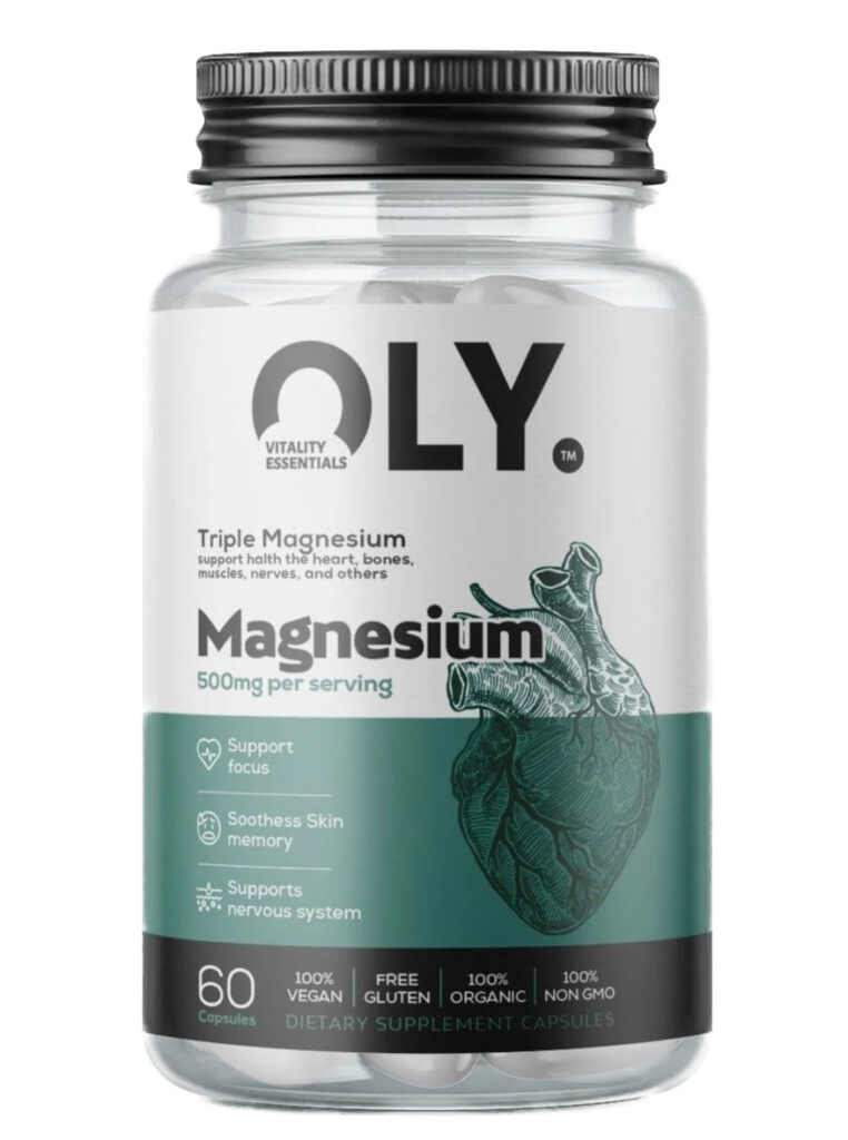 Triple Magnesium 500mg – Comprehensive Magnesium Support | OLY | 60 Capsules | Clinical-Grade Longevity Protocol, HEALTH & Vitamins & Minerals supplement.