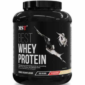 MST Best Whey Protein + Enzymes 900g maisto papildas sportininkams ir aktyviam gyvenimo būdui.
