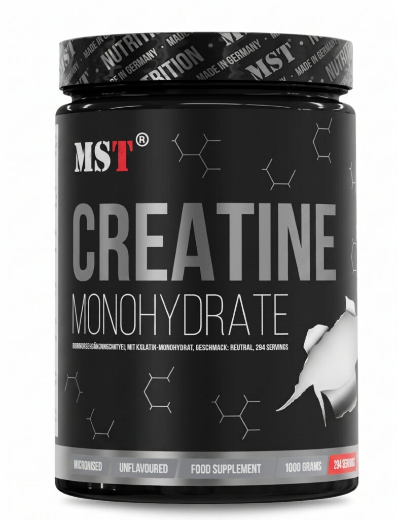 MST Creatine Monohydrate 1000g maisto papildas sportininkams ir aktyviam gyvenimo būdui.