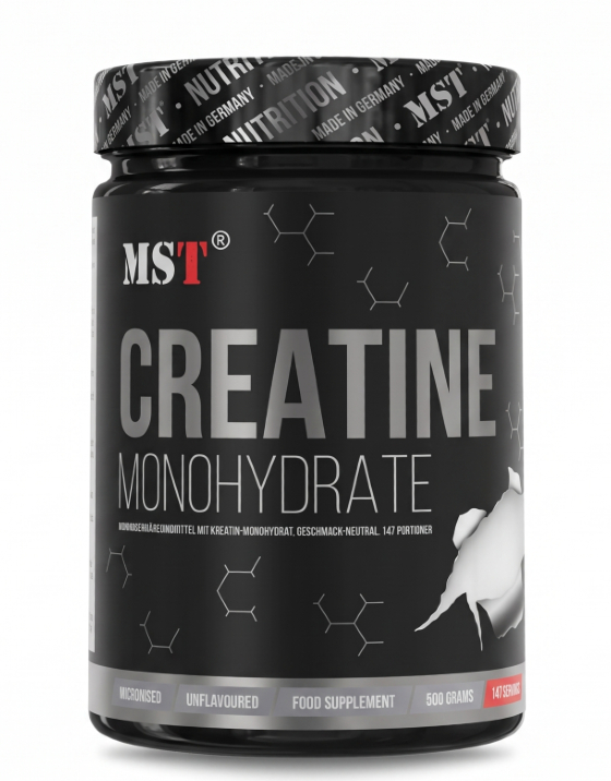 MST Creatine Monohydrate 500g maisto papildas sportininkams ir aktyviam gyvenimo būdui.