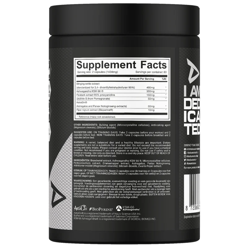 Dedicated Test-Bol – Advanced Performance Formula | Dedicated Nutrition | 120 Capsules - product photo 1, Natural Anabolics & Muscle Builders & SPORT.