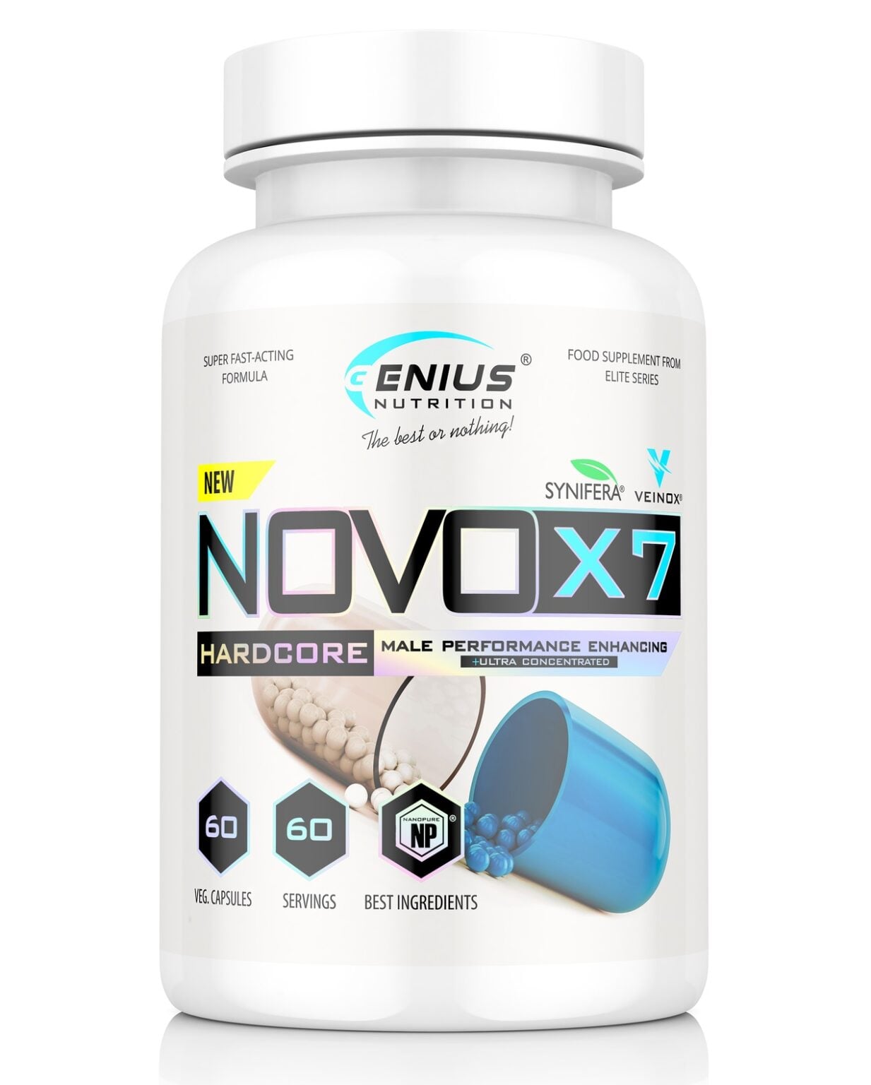 NOVO-X7 – Advanced Male Support Formula | Genius Nutrition | 60 Capsules | Clinical-Grade Longevity Protocol, HEALTH & Men’s Biology supplement.