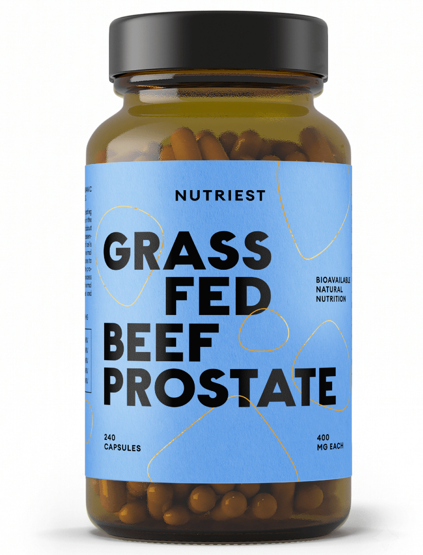 Grass-Fed Desiccated Beef Prostate – Premium Nutrient Source for Men | Nutriest | 180 Capsules | Clinical-Grade Longevity Protocol, Ancestral Beef Organs & HEALTH supplement.