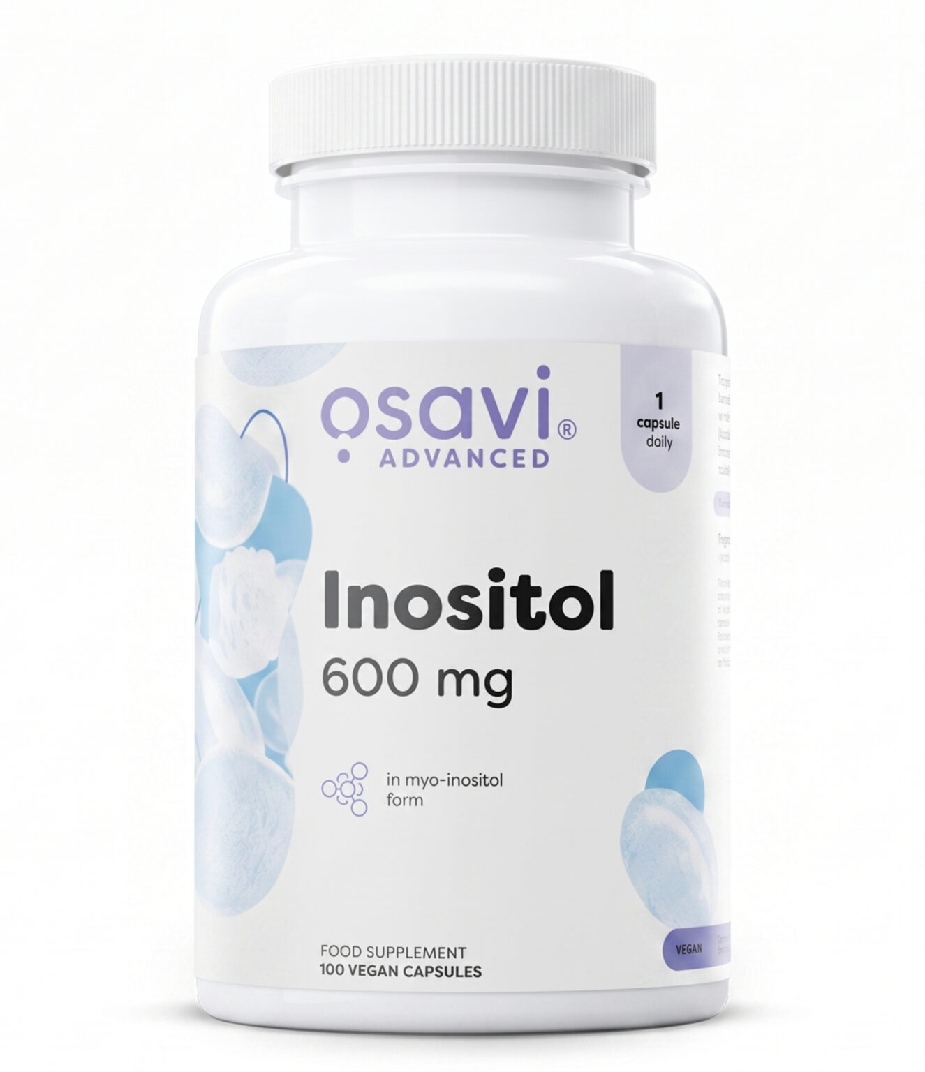Inositol – High Purity Inositol Supplement 600mg | OSAVI | 100 Capsules | Clinical-Grade Longevity Protocol, HEALTH & Nervous System & Stress supplement.