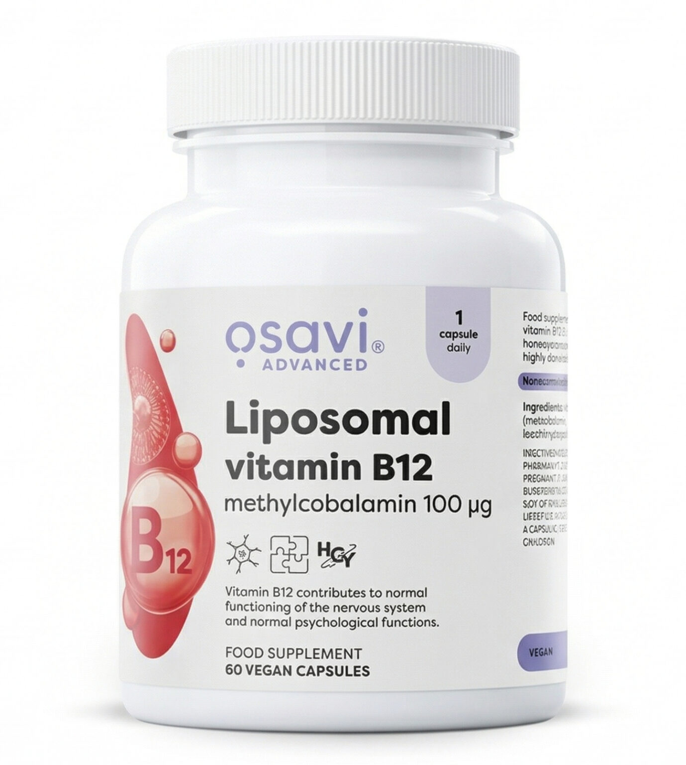 Liposomal B12 Methylcobalamin – Advanced Absorption Formula | OSAVI | 60 Capsules | Clinical-Grade Longevity Protocol, HEALTH & Vitamins & Minerals supplement.