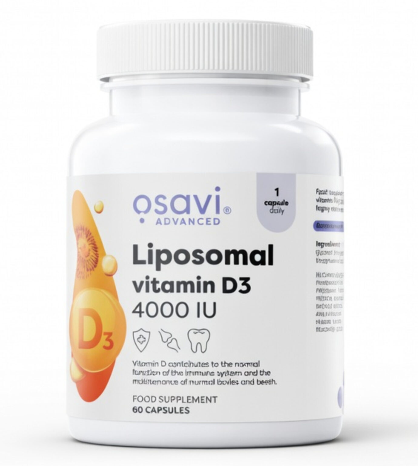 Liposomal Vitamin D3 4000 IU – Enhanced Absorption | OSAVI | 60 Capsules | Clinical-Grade Longevity Protocol, HEALTH & Vitamins & Minerals supplement.
