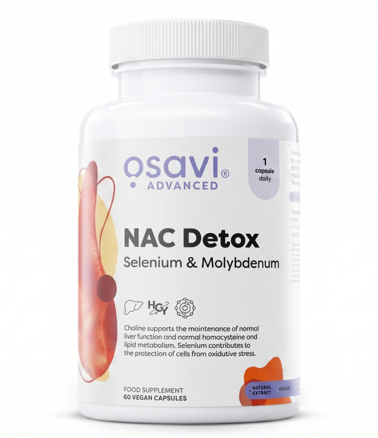 NAC Detox – Liver Support with Selenium and Molybdenum | OSAVI | 60 Capsules | Clinical-Grade Longevity Protocol, HEALTH & Vitamins & Minerals supplement.