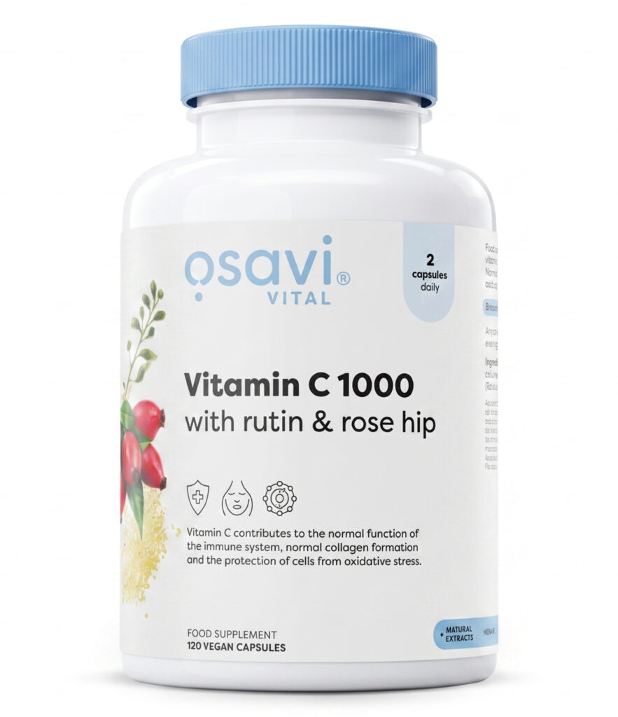 Vitamin C 1000 with Rutin & Rose Hip – Advanced Antioxidant Support | OSAVI | 120 Capsules - Science-Backed Performance Vitamin C 1000 with Rutin & Rose Hip – Advanced Antioxidant Support | OSAVI | 120 Capsules | Clinical-Grade Longevity Protocol, HEALTH & Vitamins & Minerals supplement.