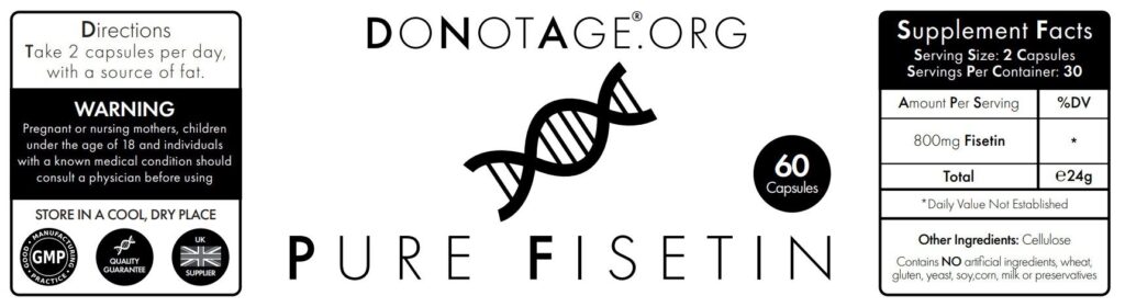Pure Fisetin – Potent Antioxidant Formula | DoNotAge | 60 Capsules - Science-Backed Performance Pure Fisetin – Potent Antioxidant Formula | DoNotAge | 60 Capsules - product photo 2, Autophagy & Senolytics & LONGEVITY.