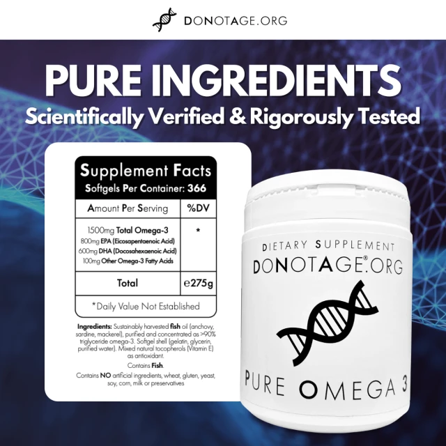 Pure Omega-3 – Essential Fatty Acids | DoNotAge | 60 Capsules - Science-Backed Performance Pure Omega-3 – Essential Fatty Acids | DoNotAge | 60 Capsules - product photo 1, HEALTH & Omega-3 & Fish Oil.