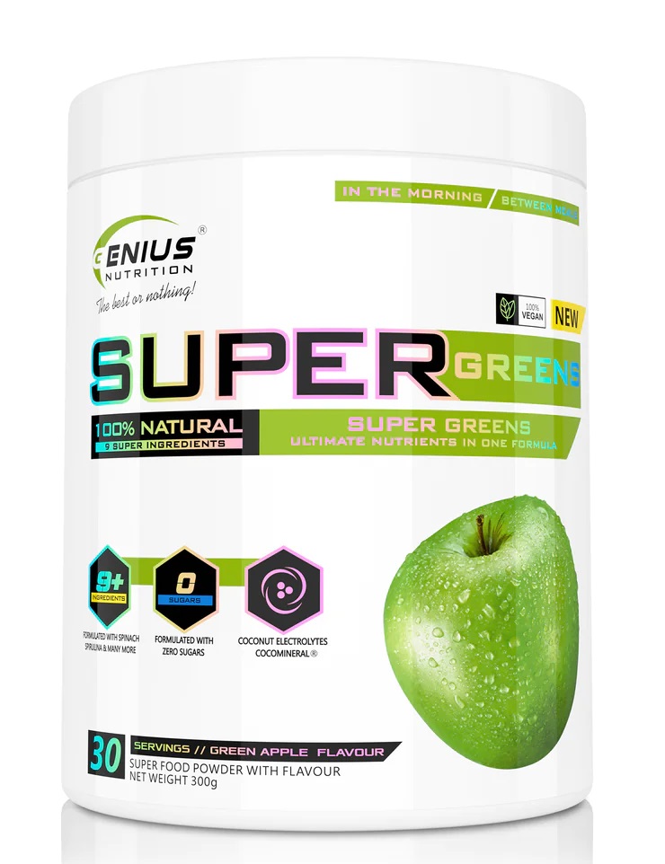 Super Greens – Comprehensive Nutrient Blend | Genius Nutrition | 300g | Clinical-Grade Longevity Protocol, HEALTH supplement.