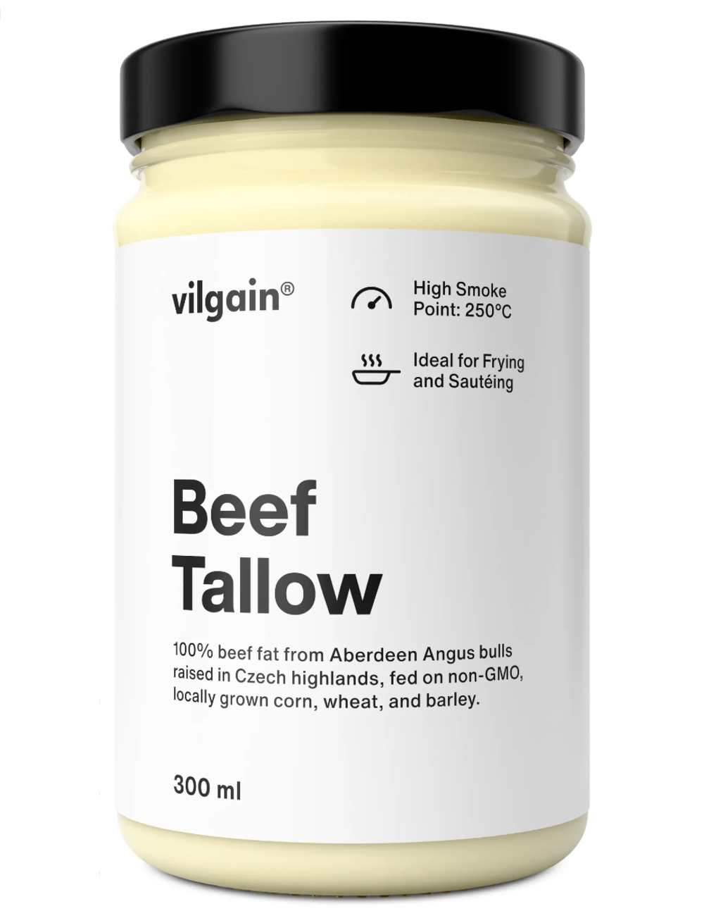 Beef Tallow – Premium Cooking Fat | Vilgain | 300 ml - Science-Backed Performance Beef Tallow – Premium Cooking Fat | Vilgain | 300 ml | Clinical-Grade Longevity Protocol, Ancestral Fats & Premium Oils & FUNCTIONAL FOOD supplement.