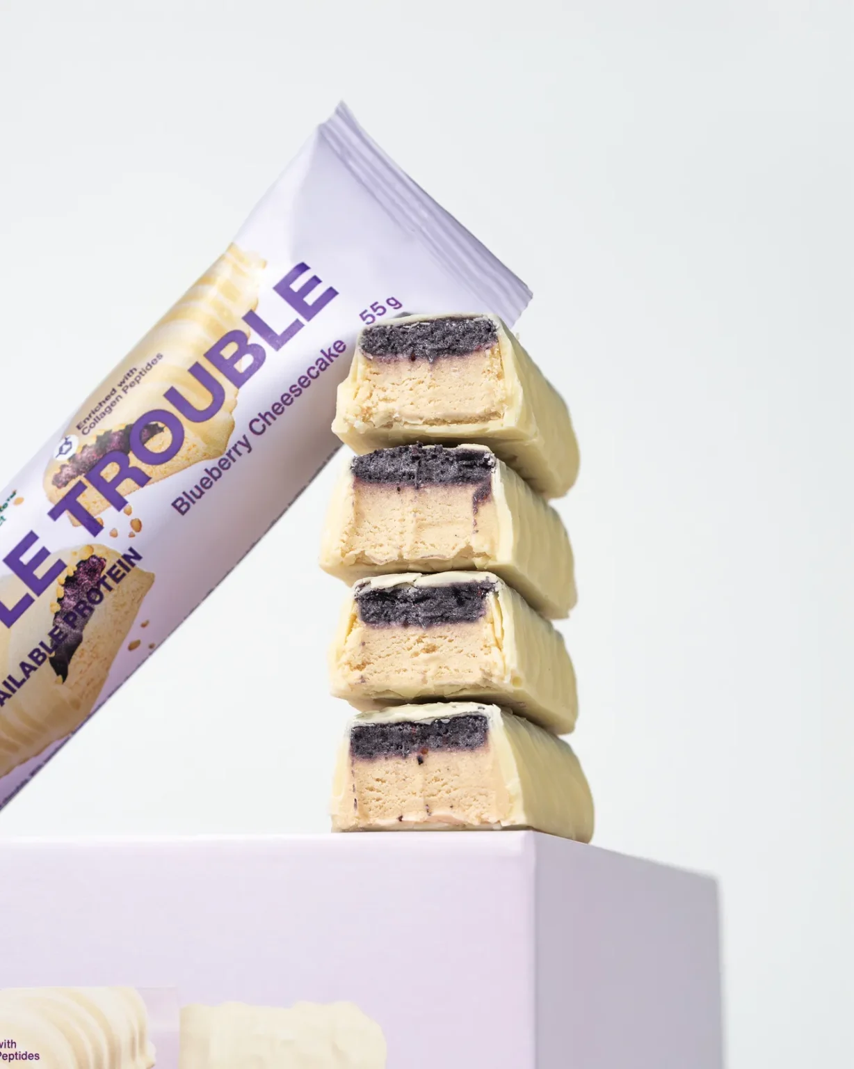Vilgain Double Trouble Protein Bar – Blueberry Cheesecake | Vilgain | 1 Bar - Science-Backed Performance Vilgain Double Trouble Protein Bar – Blueberry Cheesecake | Vilgain | 1 Bar | Clinical-Grade Longevity Protocol, FUNCTIONAL FOOD & Protein Snacks & Sweets supplement.