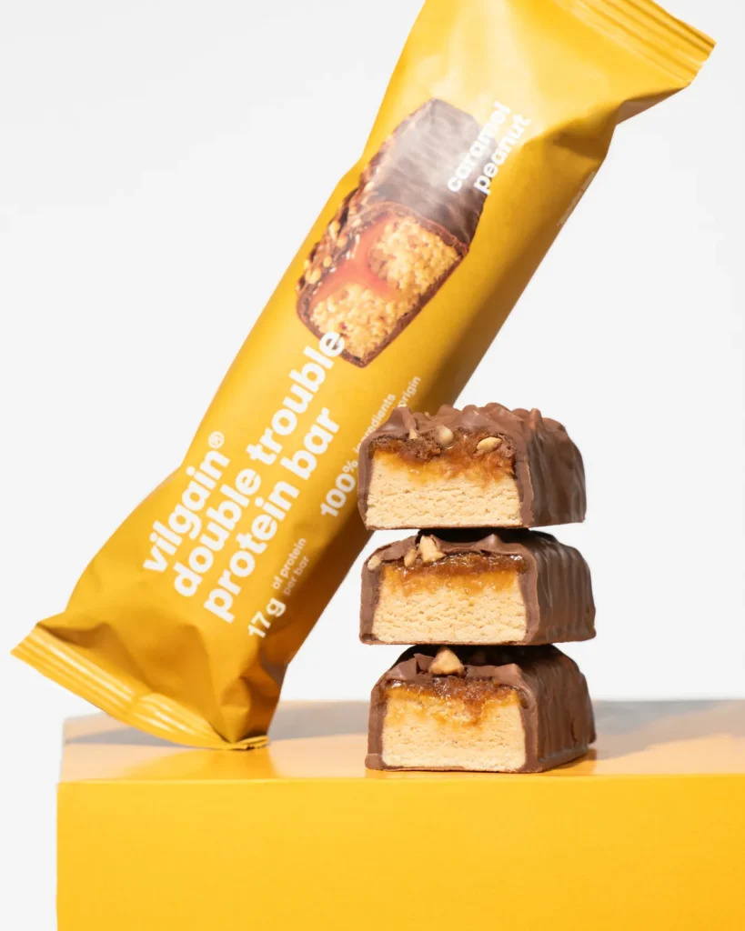 Vilgain Double Trouble Protein Bar – Salted Caramel Peanut | Vilgain | 55g | Clinical-Grade Longevity Protocol, FUNCTIONAL FOOD & Protein Snacks & Sweets supplement.