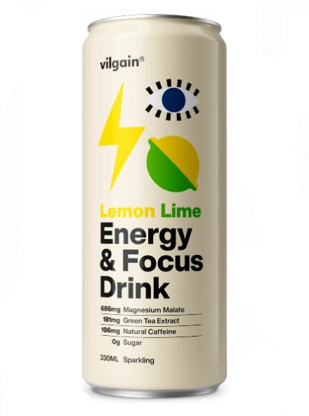 Vilgain Energy & Focus Drink Lemon and Lime – Refreshing Performance Booster | Vilgain | 330ml | Clinical-Grade Longevity Protocol, Pre-Workout & Energy & SPORT supplement.