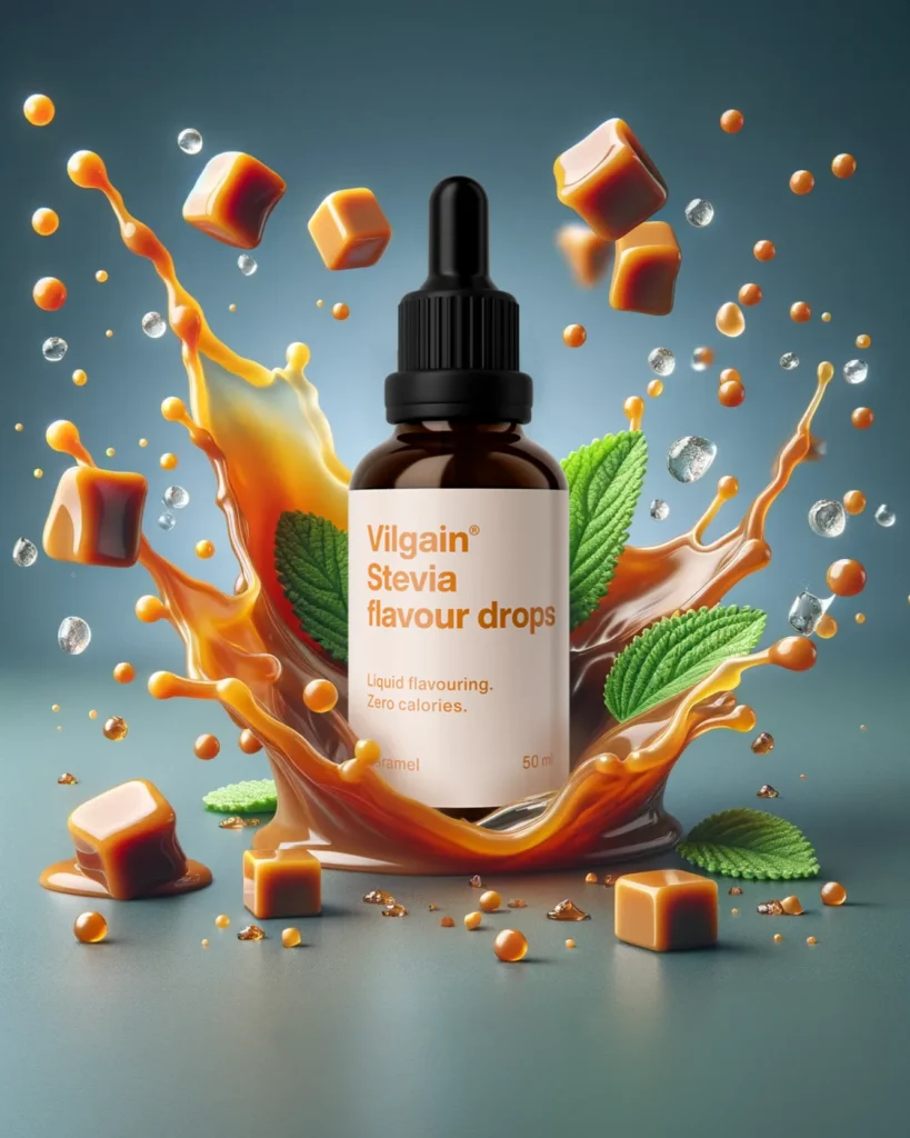 Vilgain Flavour Stevia Drops Caramel – Natural Sweetness | Vilgain | 50ml | Clinical-Grade Longevity Protocol, FUNCTIONAL FOOD & Zero Sauces & Flavor Drops supplement.