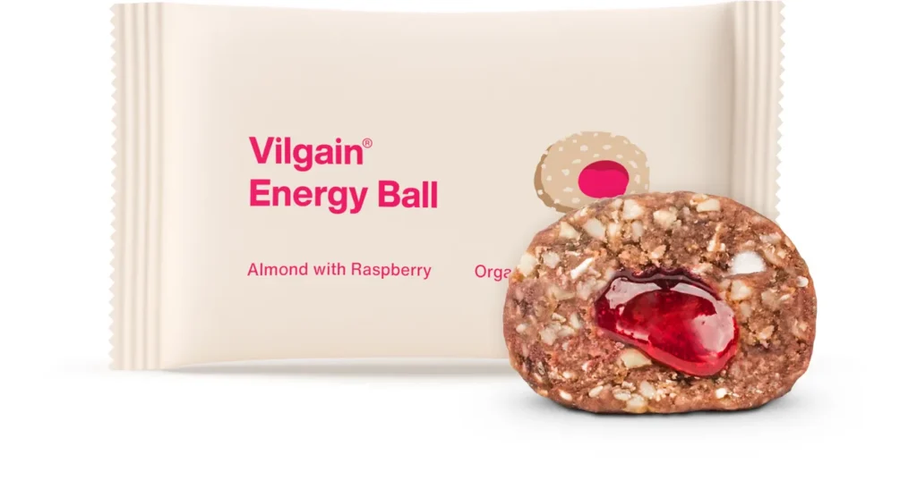 Energy Ball – Organic Almond with Raspberry | Vilgain | 30g - product photo 1, FUNCTIONAL FOOD & Protein Snacks & Sweets.