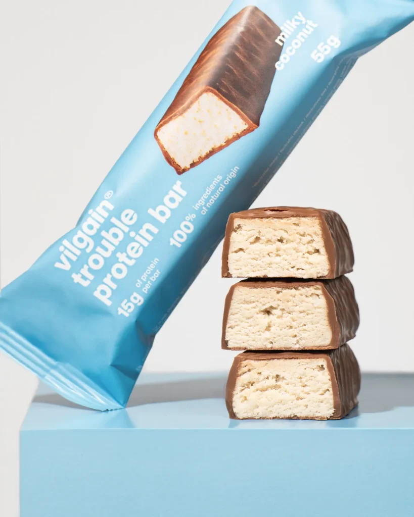 Vilgain Trouble Milky Coconut – Protein Bar | Vilgain | 55g | Clinical-Grade Longevity Protocol, FUNCTIONAL FOOD & Protein Snacks & Sweets supplement.